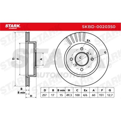 Tarcza hamulcowa Stark SKBD-0020350 SKBD-0020350 - foto 5