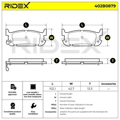 Klocki hamulcowe RIDEX 402B0879 402B0879 - foto 7
