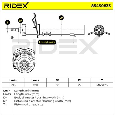 Amortyzator RIDEX 854S0833 854S0833 - foto 5
