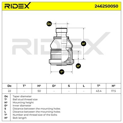 Sworzeń wahacza RIDEX 2462S0050 2462S0050 - foto 6