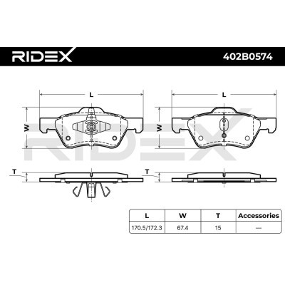 Klocki hamulcowe RIDEX 402B0574 402B0574 - foto 8