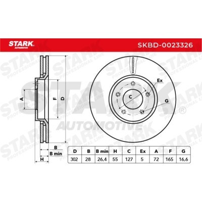 Tarcza hamulcowa Stark SKBD-0023326 SKBD-0023326 - foto 5