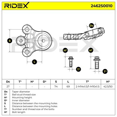 Sworzeń wahacza RIDEX 2462S0010 2462S0010 - foto 5