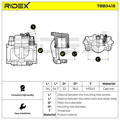 Zacisk Hamulcowy RIDEX 78B0418 78B0418 - foto 5