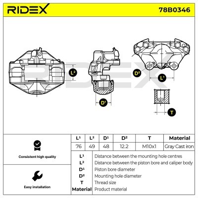 Zacisk Hamulcowy RIDEX 78B0346 78B0346 - foto 7