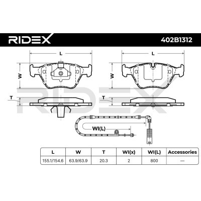 Klocki hamulcowe RIDEX 402B1312 402B1312 - foto 10