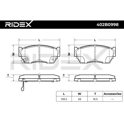 Klocki hamulcowe RIDEX 402B0998 402B0998 - foto 11