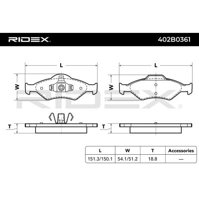 Klocki hamulcowe RIDEX 402B0361 402B0361 - foto 7