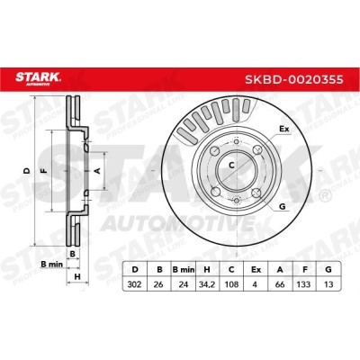Tarcza hamulcowa Stark SKBD-0020355 SKBD-0020355 - foto 5