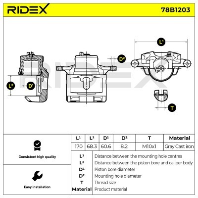 Zacisk Hamulcowy RIDEX 78B1203 78B1203 - foto 6