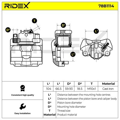 Zacisk Hamulcowy RIDEX 78B1114 78B1114 - foto 6