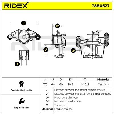 Zacisk Hamulcowy RIDEX 78B0627 78B0627 - foto 6
