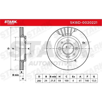 Tarcza hamulcowa Stark SKBD-0020221 SKBD-0020221 - foto 7