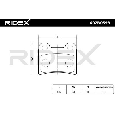 Klocki hamulcowe RIDEX 402B0598 402B0598 - foto 6