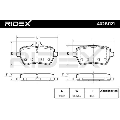 Klocki hamulcowe RIDEX 402B1121 402B1121 - foto 8