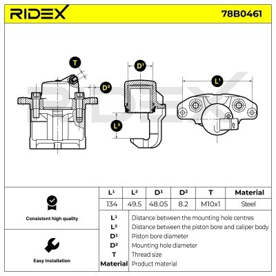 Zacisk Hamulcowy RIDEX 78B0461 78B0461 - foto 5