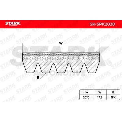 Pasek Klinowy Wielorowkowy Stark SK-5PK2030 SK-5PK2030 - foto 5