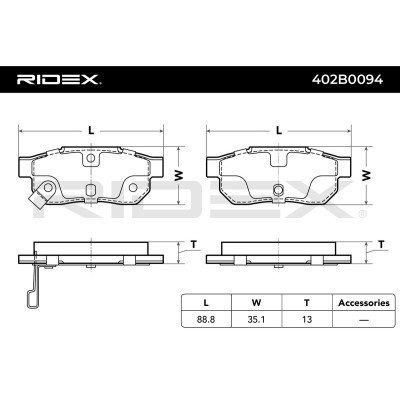 Klocki hamulcowe RIDEX 402B0094 402B0094 - foto 8