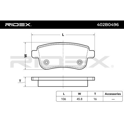 Klocki hamulcowe RIDEX 402B0496 402B0496 - foto 4
