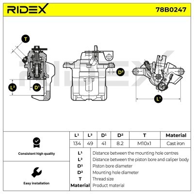Zacisk Hamulcowy RIDEX 78B0247 78B0247 - foto 2