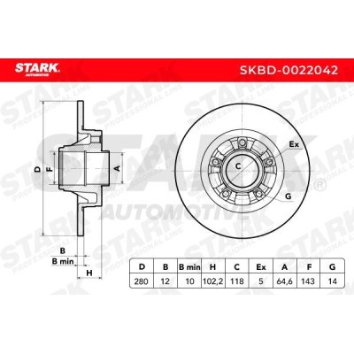 Tarcza hamulcowa Stark SKBD-0022042 SKBD-0022042 - foto 5