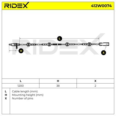 Czujnik ABS RIDEX 412W0074 412W0074 - foto 3