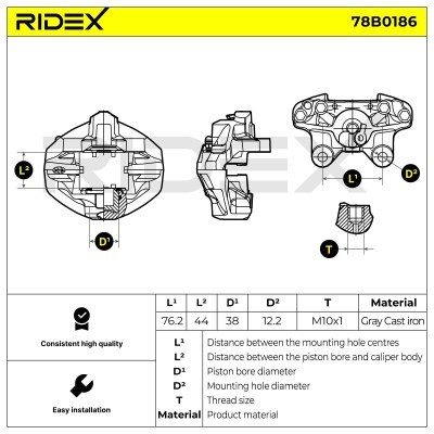 Zacisk Hamulcowy RIDEX 78B0186 78B0186 - foto 7