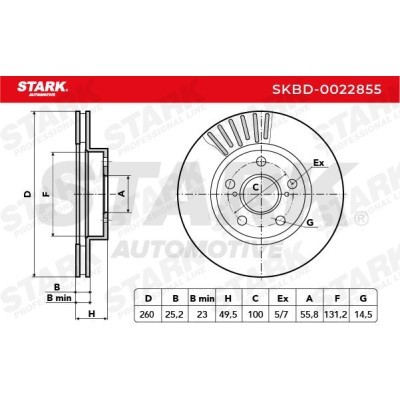 Tarcza hamulcowa Stark SKBD-0022855 SKBD-0022855 - foto 5
