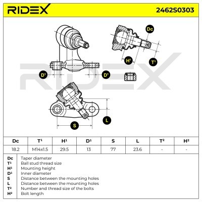 Sworzeń wahacza RIDEX 2462S0303 2462S0303 - foto 5
