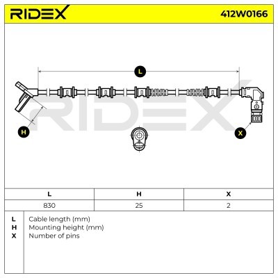 Czujnik ABS RIDEX 412W0166 412W0166 - foto 4