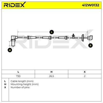Czujnik ABS RIDEX 412W0132 412W0132 - foto 4