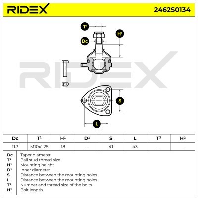Sworzeń wahacza RIDEX 2462S0134 2462S0134 - foto 8