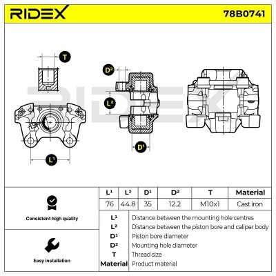 Zacisk Hamulcowy RIDEX 78B0741 78B0741 - foto 6