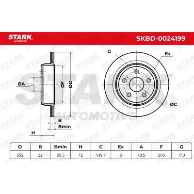 Tarcza hamulcowa Stark SKBD-0024199 SKBD-0024199 - foto 5