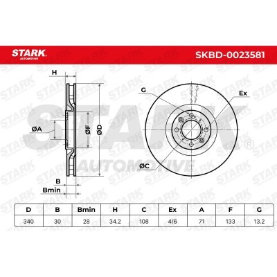 Tarcza hamulcowa Stark SKBD-0023581 SKBD-0023581 - foto 6