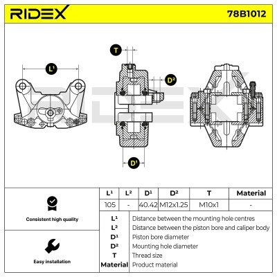 Zacisk Hamulcowy RIDEX 78B1012 78B1012 - foto 5