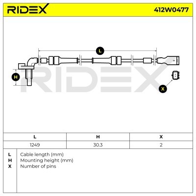 Czujnik ABS RIDEX 412W0477 412W0477 - foto 5