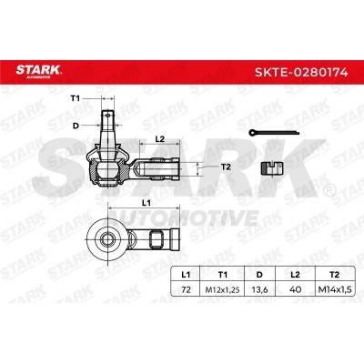 Końcówka drążka kierowniczego Stark SKTE-0280174 SKTE-0280174 - foto 4