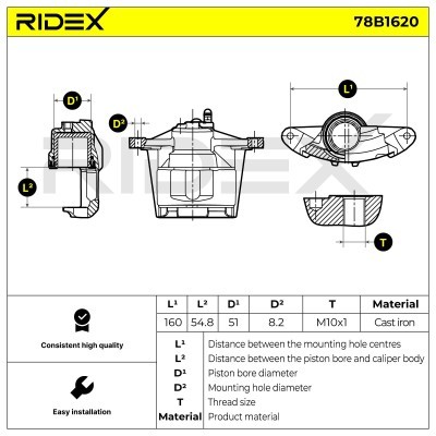 Zacisk Hamulcowy RIDEX 78B1620 78B1620 - foto 7