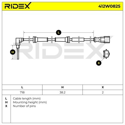 Czujnik ABS RIDEX 412W0825 412W0825 - foto 6