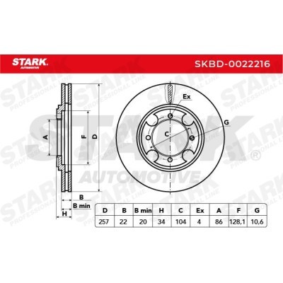 Tarcza hamulcowa Stark SKBD-0022216 SKBD-0022216 - foto 5