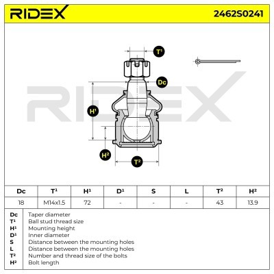 Sworzeń wahacza RIDEX 2462S0241 2462S0241 - foto 5