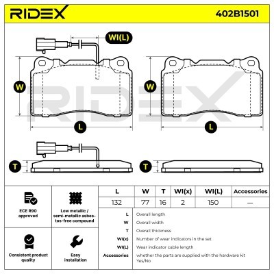 Klocki hamulcowe RIDEX 402B1501 402B1501 - foto 6