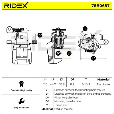 Zacisk Hamulcowy RIDEX 78B0687 78B0687 - foto 5