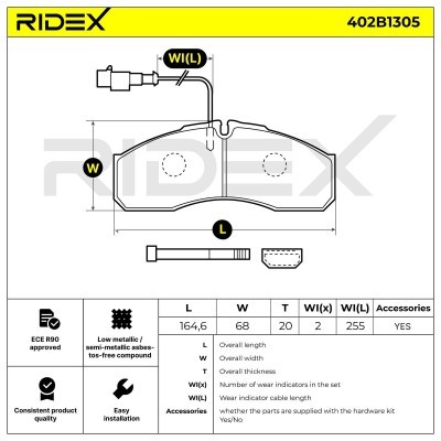 Klocki hamulcowe RIDEX 402B1305 402B1305 - foto 7