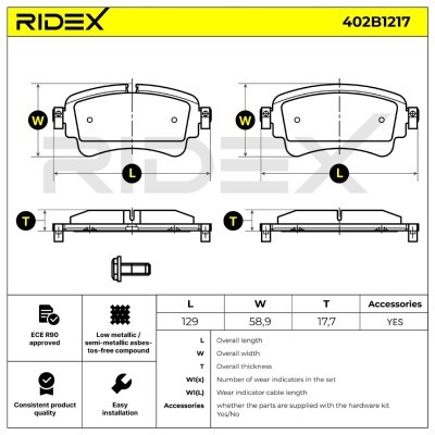 Klocki hamulcowe RIDEX 402B1217 402B1217 - foto 7