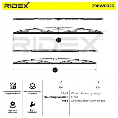 Pióro Wycieraczki RIDEX 298W0026 298W0026 - foto 5