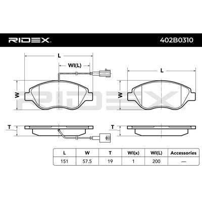 Klocki hamulcowe RIDEX 402B0310 402B0310 - foto 3