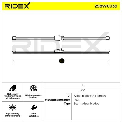 Щетка стеклоочистителя заднего стекла RIDEX 298W0039 298W0039 - foto 7