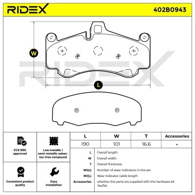 Klocki hamulcowe RIDEX 402B0943 402B0943 - foto 7